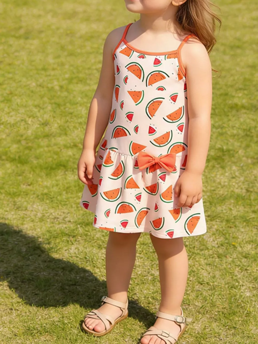 Children's Watermelon Print Sleeveless Sundress