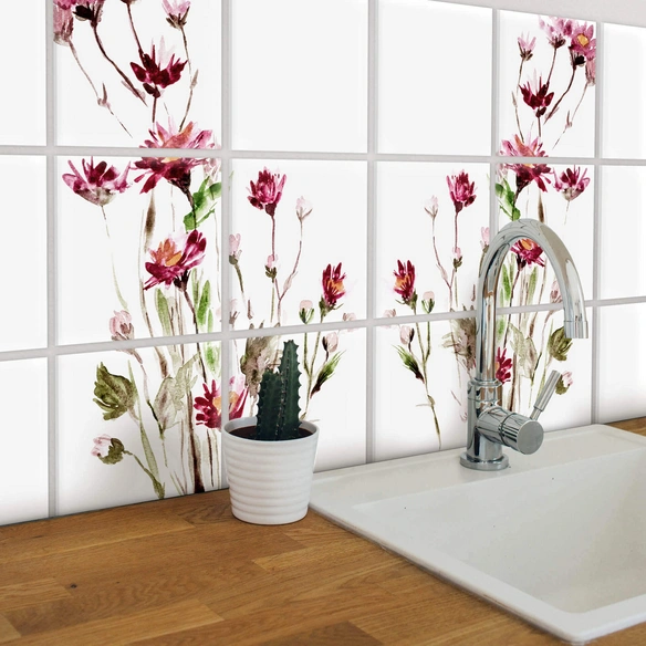 Fliesenaufkleber »Sommer Blumen«, selbstklebend