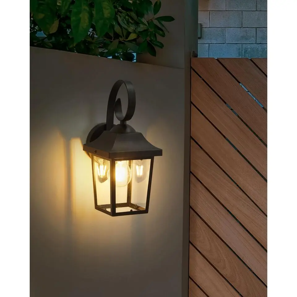 TANGON - Tuin wandlamp - Matzwart - Metaal