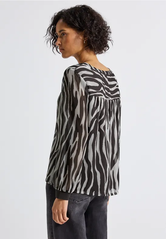 Chiffonbluse mit Zebra Print