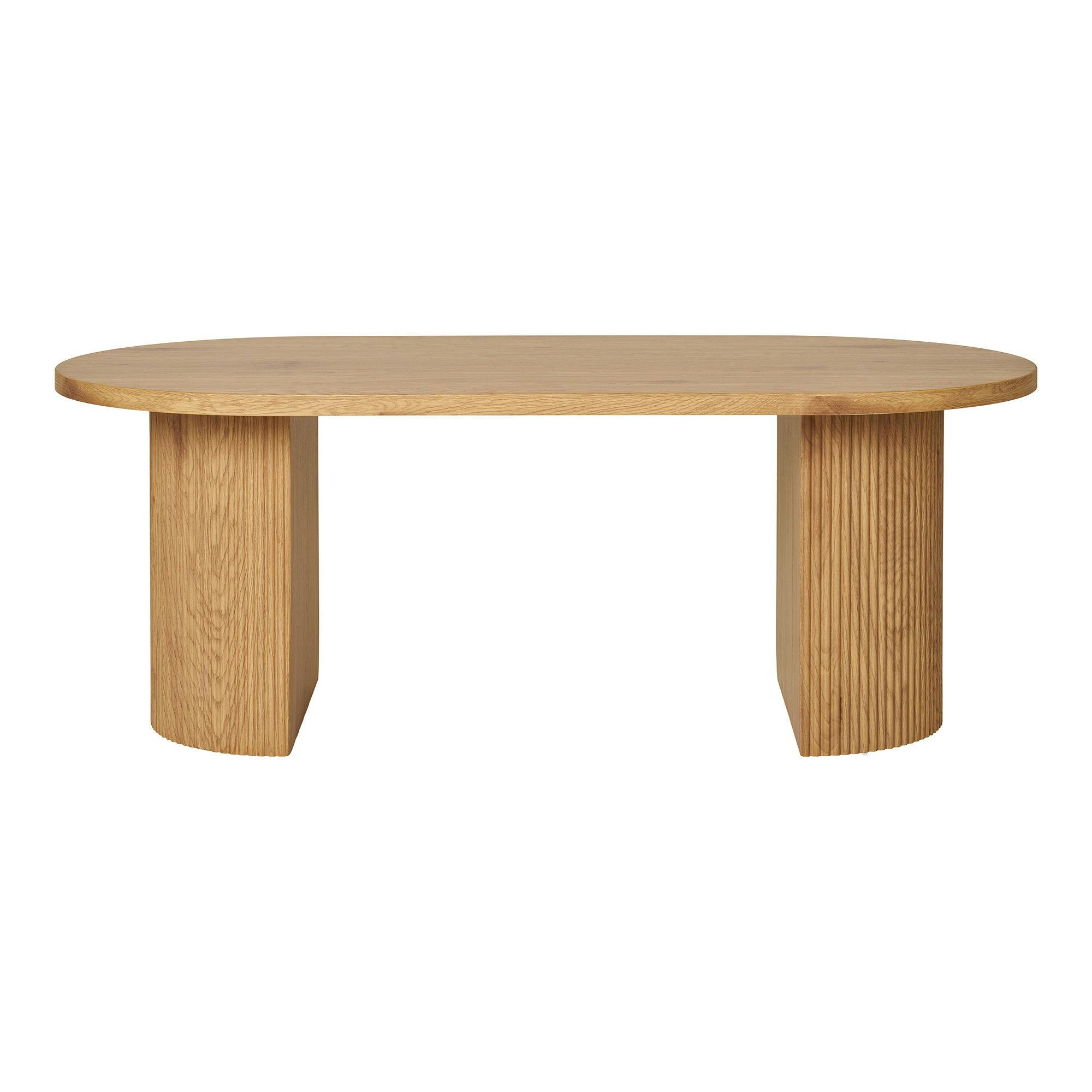 Table basse ovale effet bois blond MATERA