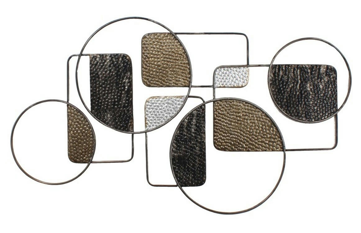 CASSIS - Décoration murale en métal sphères et rectangles 110x63x2