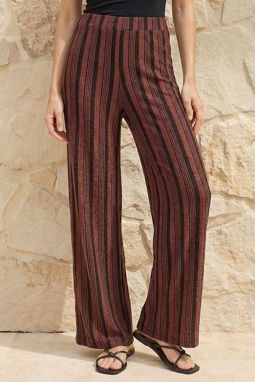 Roman Texture Stripe Stretch Trouser