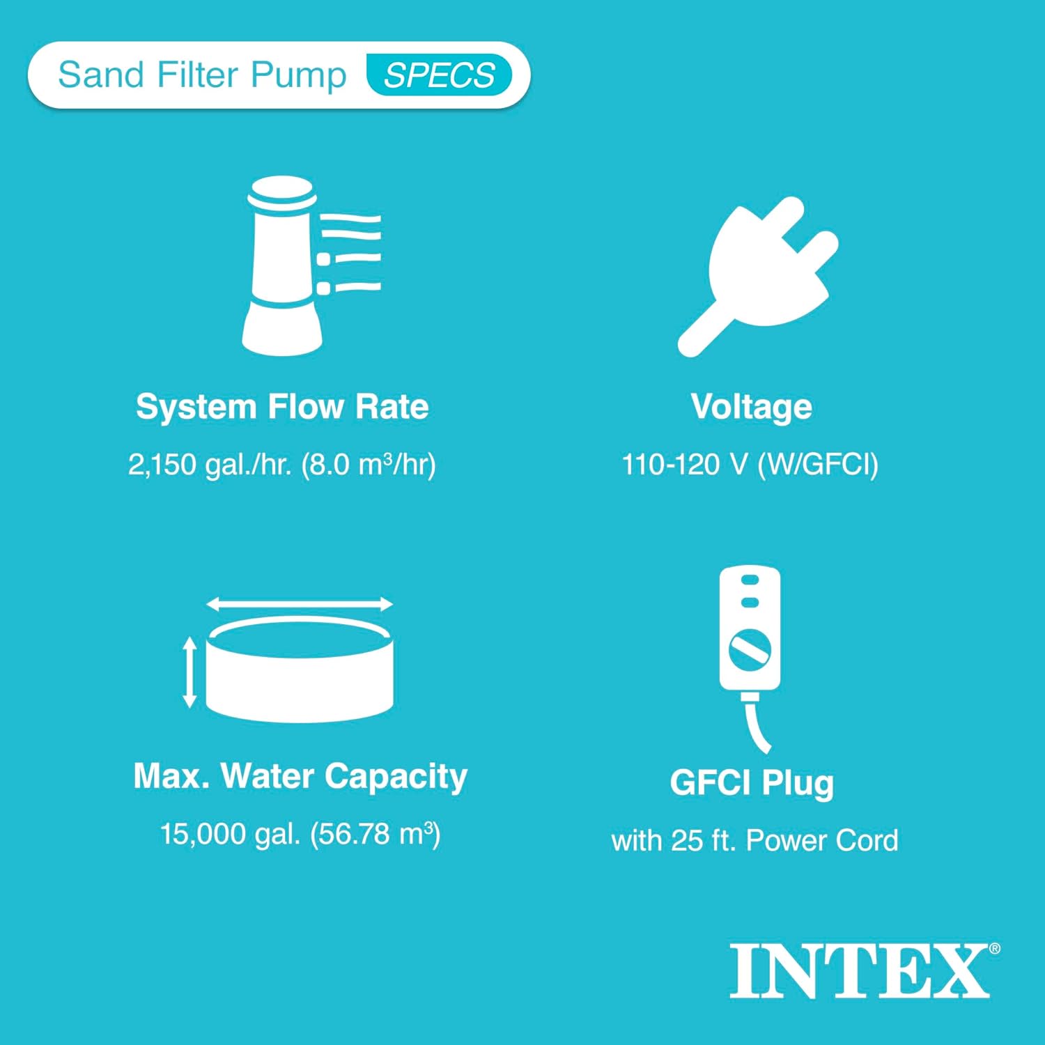 Intex Sand Filter Pump & Saltwater System for Up to 15 000 Gal Pools  Krystal Clear - Automatic Algae Control & Above-Ground Swimming Pool Cleaning