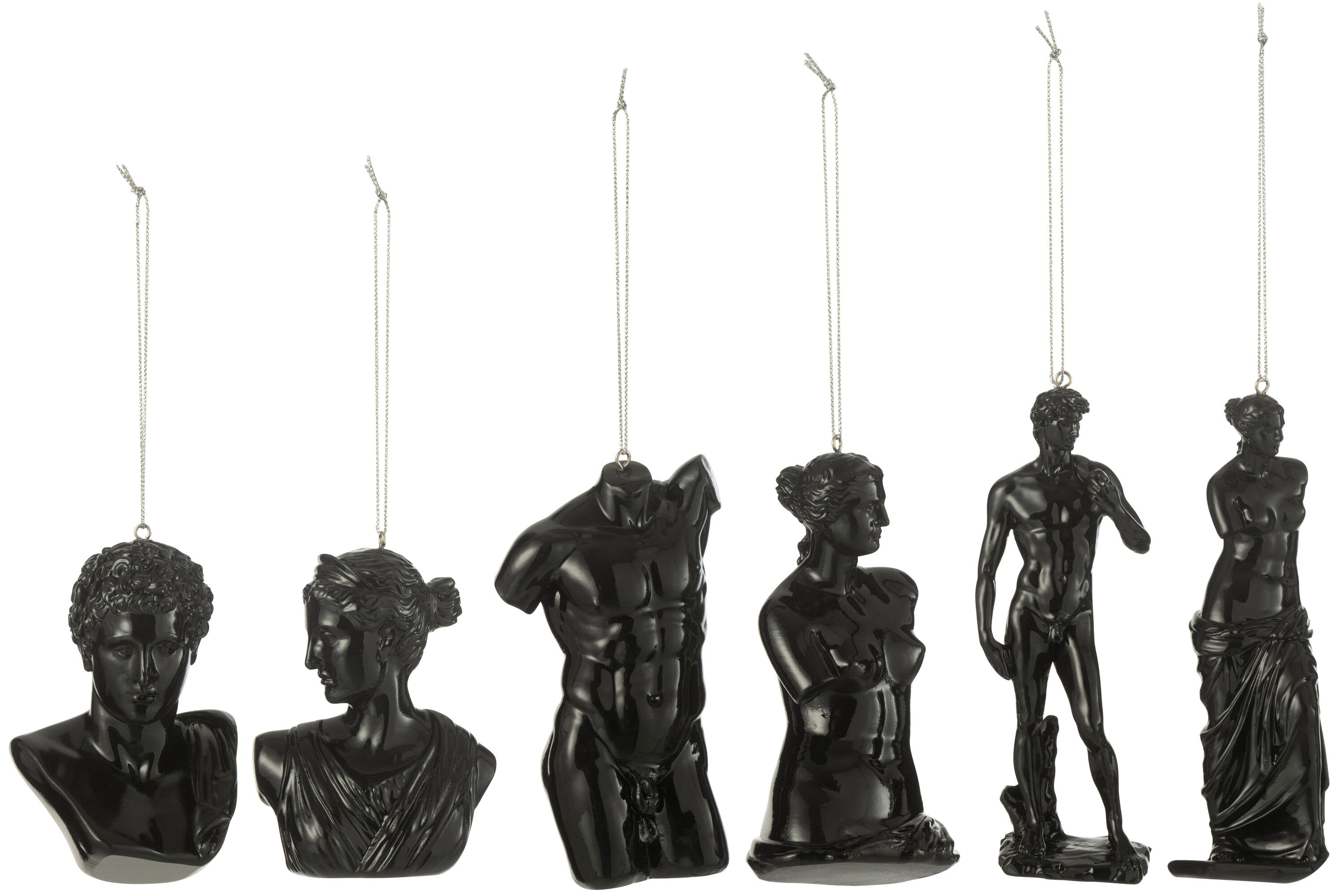 J-Line hanger Romeinse Beelden - polyresin - zwart - doos van 6
