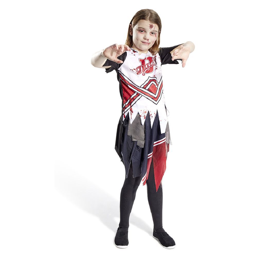 Déguisement enfant Halloween pompom girl tshirt jupe 7/10ans