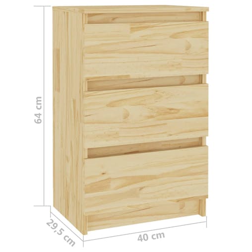 NNEVL Bedside Cabinets 2 pcs 40x29.5x64 cm Solid Pine Wood