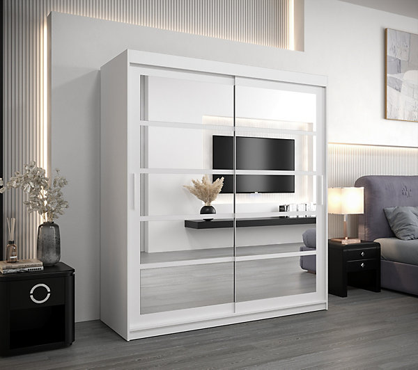 Armoire coulissante Roma 2 180, profondeur 62 blan