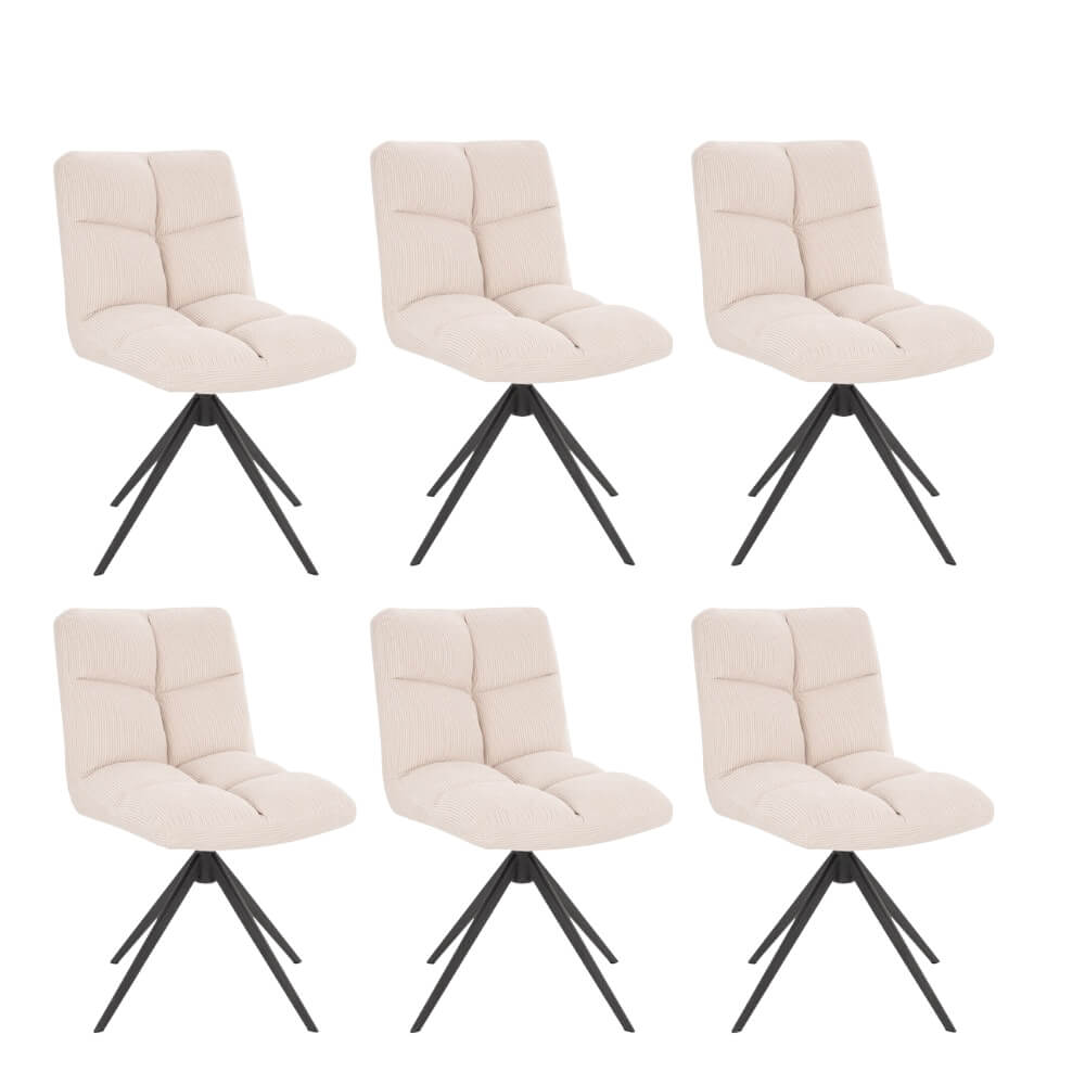 Home Deluxe Eetkamerstoel NODA Snoer Crème Aantal: 6