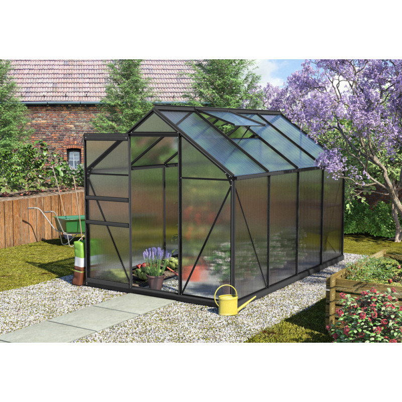 Serre en polycarbonate Calypso noire 5,8 m² VITAVIA