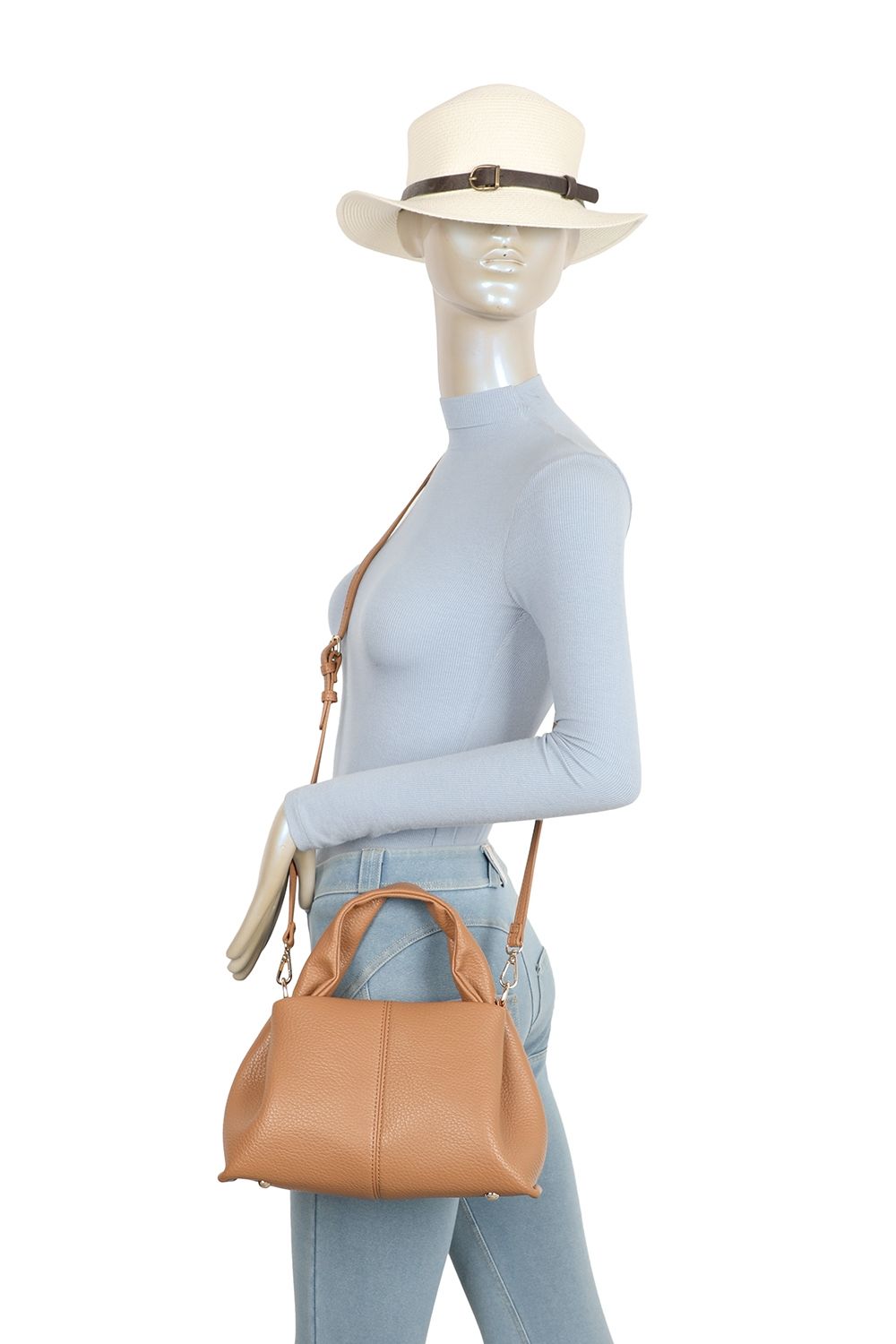 Fontanella Fashion Loira PU Leather Top Handle Small Size Crossbody Bag