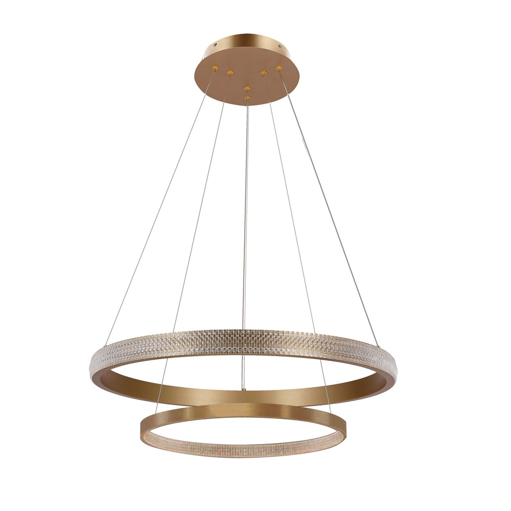 Lampa wisząca Hashim złoto-przezroczysta LED 2x56W 4000K 4400lm Candellux