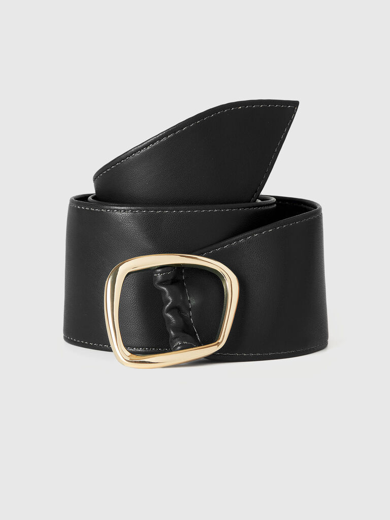 High waist belt in imitation leather
