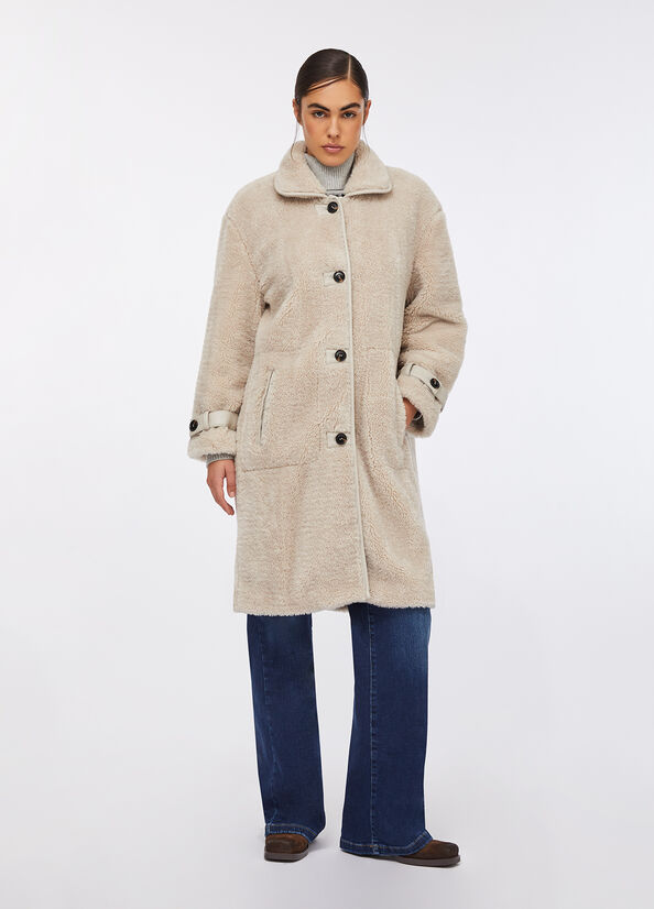 Cappotto in tessuto teddy