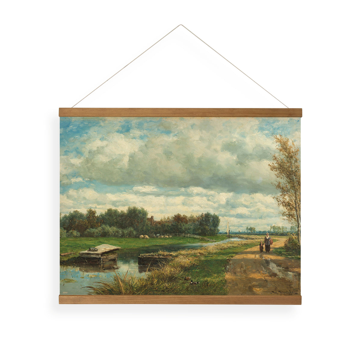Art for the Home Hangende Poster Linnen - Hollands Landschap - 60x80cm
