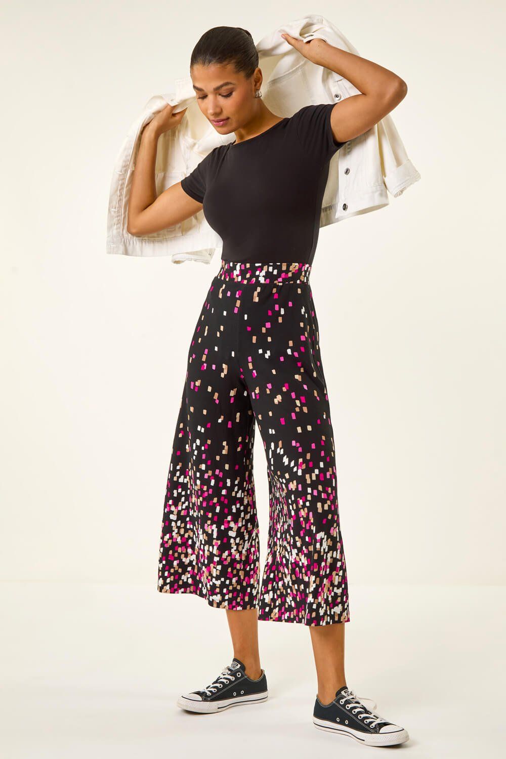 Roman Border Print Culotte Trouser