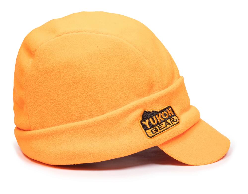Yukon Gear Peaked Fleece Hunting Toque/Hat with Cuff and Visor, Blaze Orange