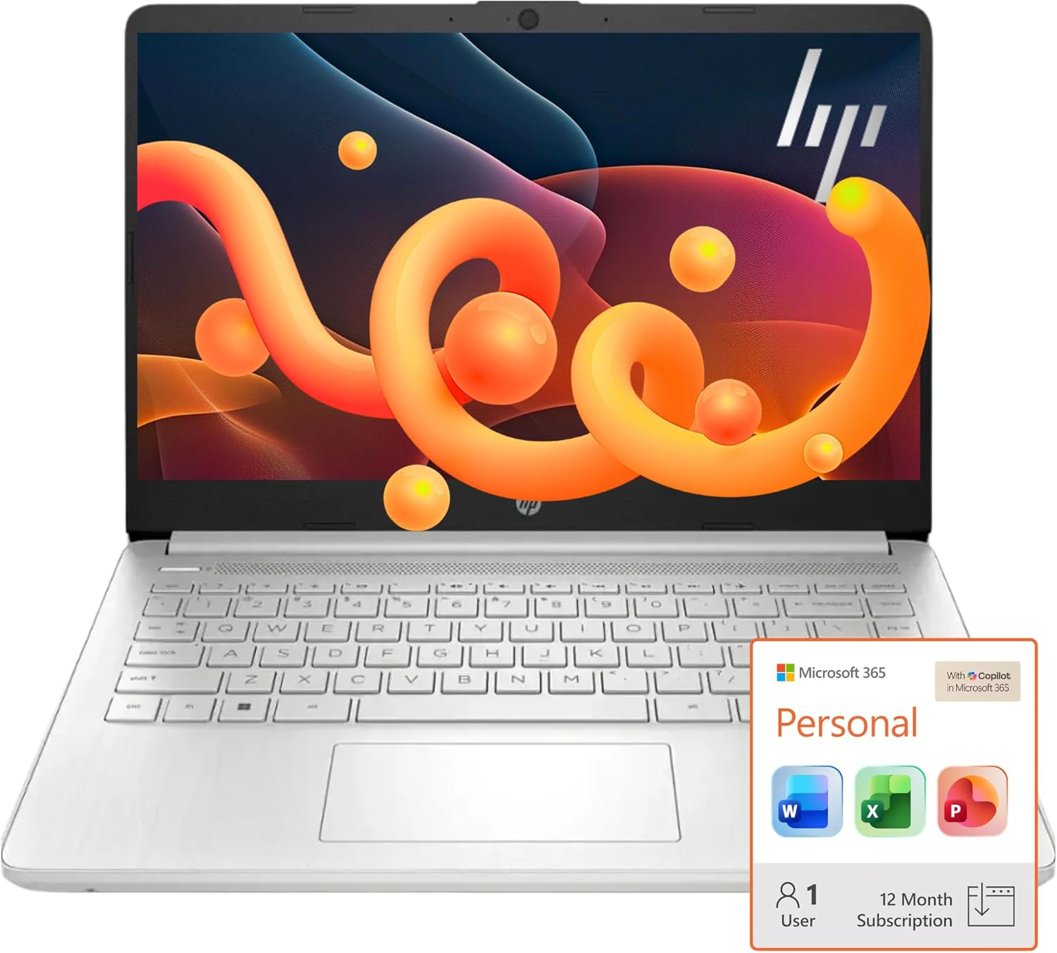 HP Ultra Slim Laptop for Students and Business | 1 Year Office 365 | Intel Quad-Core  8GB RAM | 1.6TB Storage (1TB Cloud  512GB External and 128GB SSD) | Windows 11 Home  no Earbuds  Silver