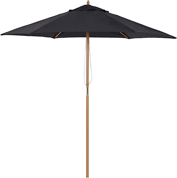Parasol Droit parasol de jardin double toit Hexagonal Grande Taille de Jardin 2,5 x 2,3H m Bois de Bambou Noir