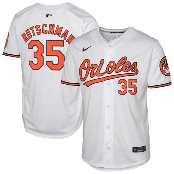 Adley Rutschman Baltimore Orioles Youth Limited Player Jersey - White/Black