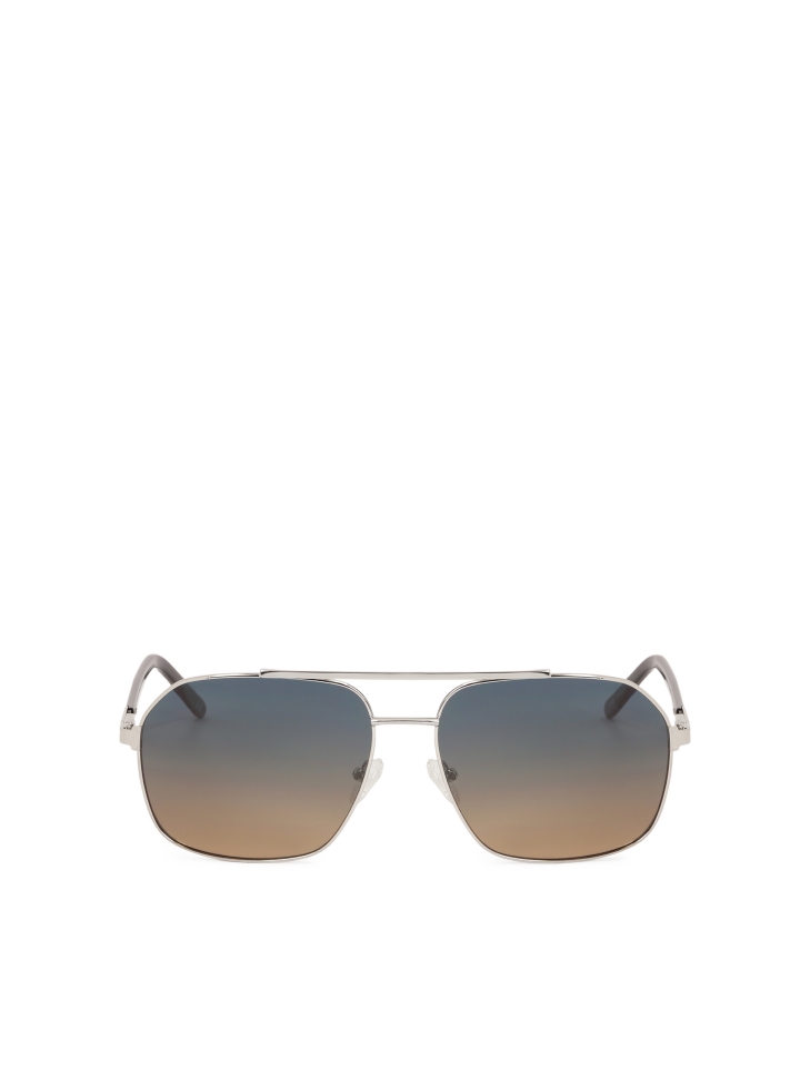 Glasses with brown and blue lenses