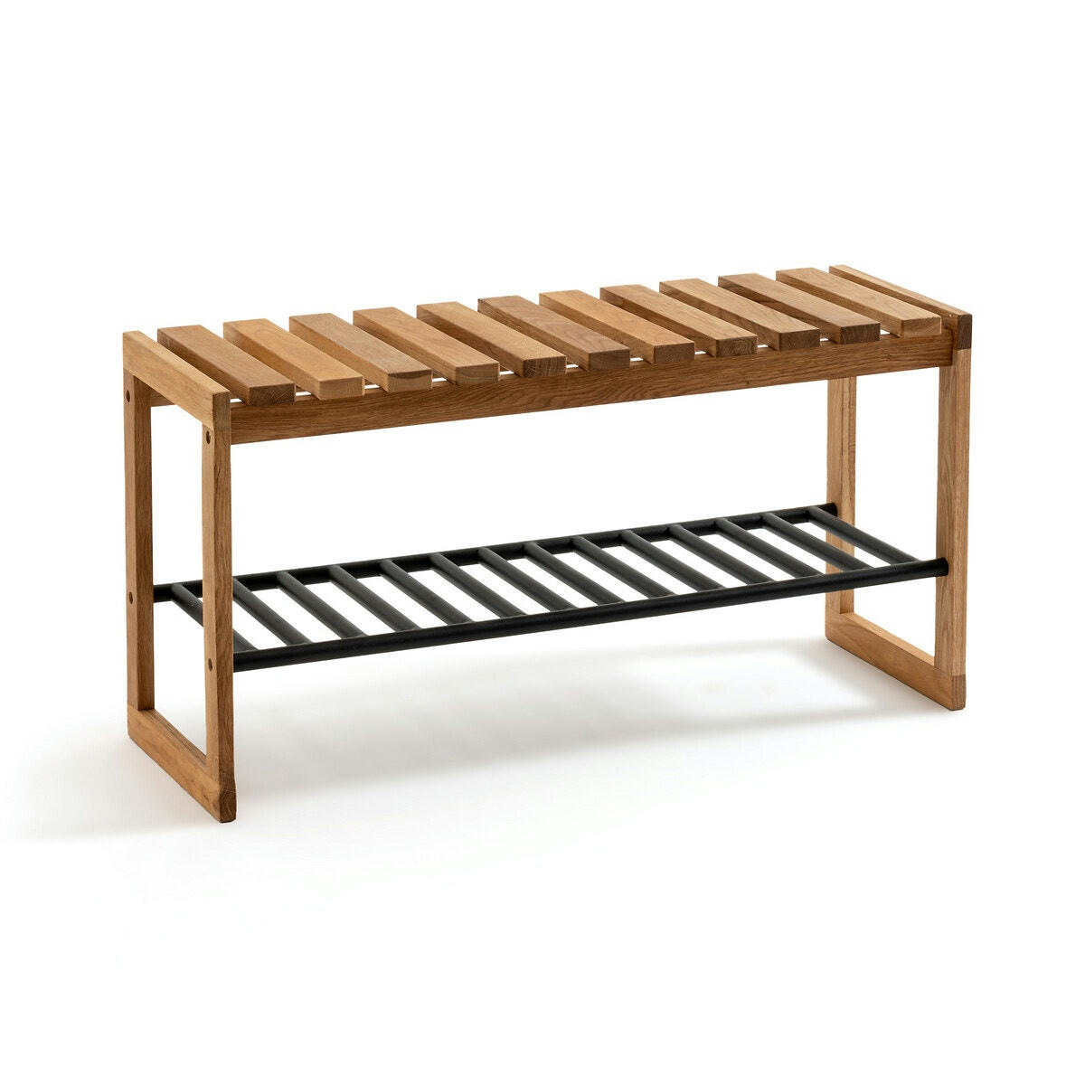 Banc chêne massif et métal, Kia
