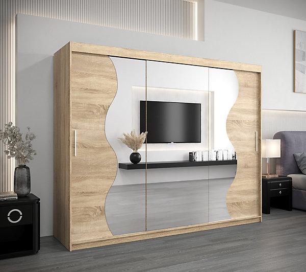 Armoire Madryt a portes coulissantes H. 200 x L. 250 x P. 62 3 portes
