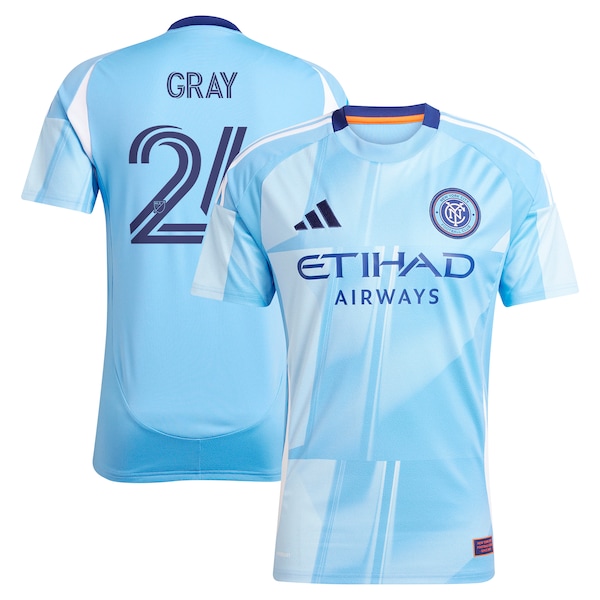 Tayvon Gray New York City FC adidas 2025 The Excelsior Kit Replica Player Jersey - Light Blue