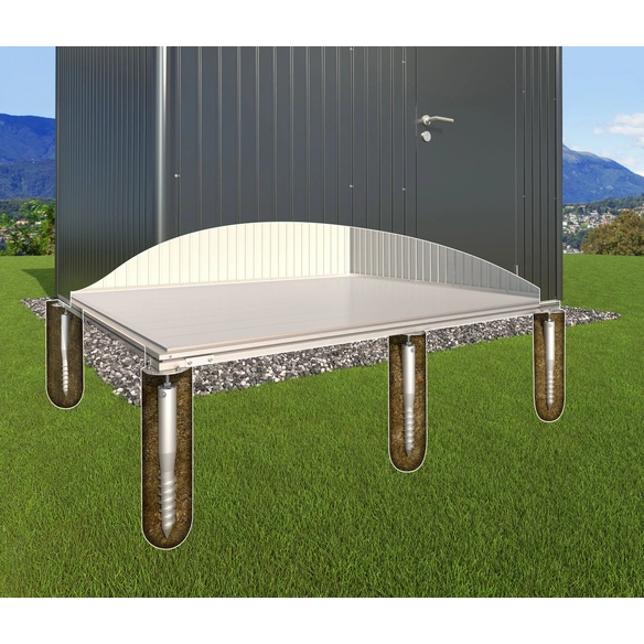 Fundament, BxHxT: 292,4 x 6,5 x 292,4 cm, für SmartBase PLUS Gerätehaus HighLine H6, grau