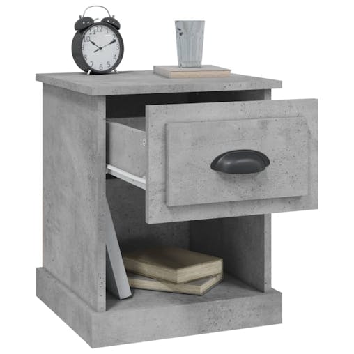 NNEVL Bedside Cabinet Concrete Grey 39x39x47.5 cm Engineered Wood