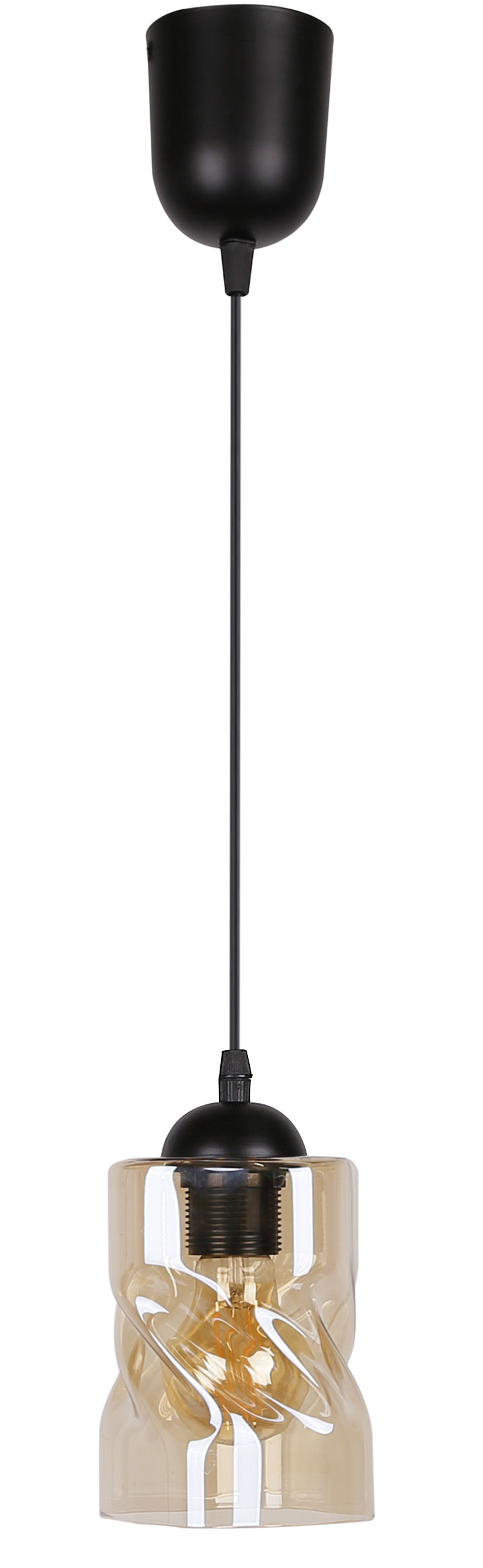 Lampa wisząca czarno-herbaciany FELIS 1xE27x60W wym: 100x10x10 cm Candellux