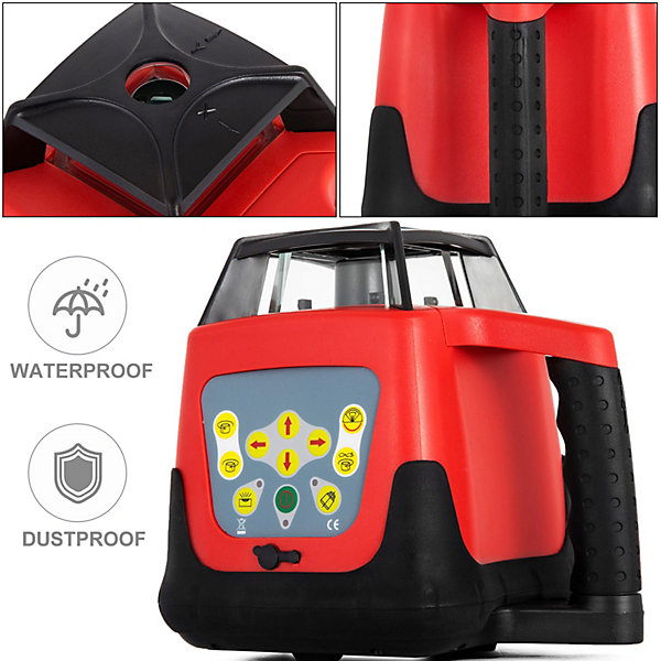 Niveau laser rotatif 360 , autonivelant, faisceau rouge, portée 500m pour chantiers intérieurs et extérieurs.