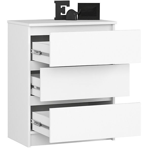 Commode AKORD K60 Blanche 60 cm 3 tiroirs façade Blanche 60x40x77 cm