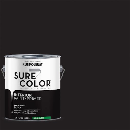 Rust-Oleum Sure Color Semi-Gloss Interior Wall & Trim Paint Black 3.78 L
