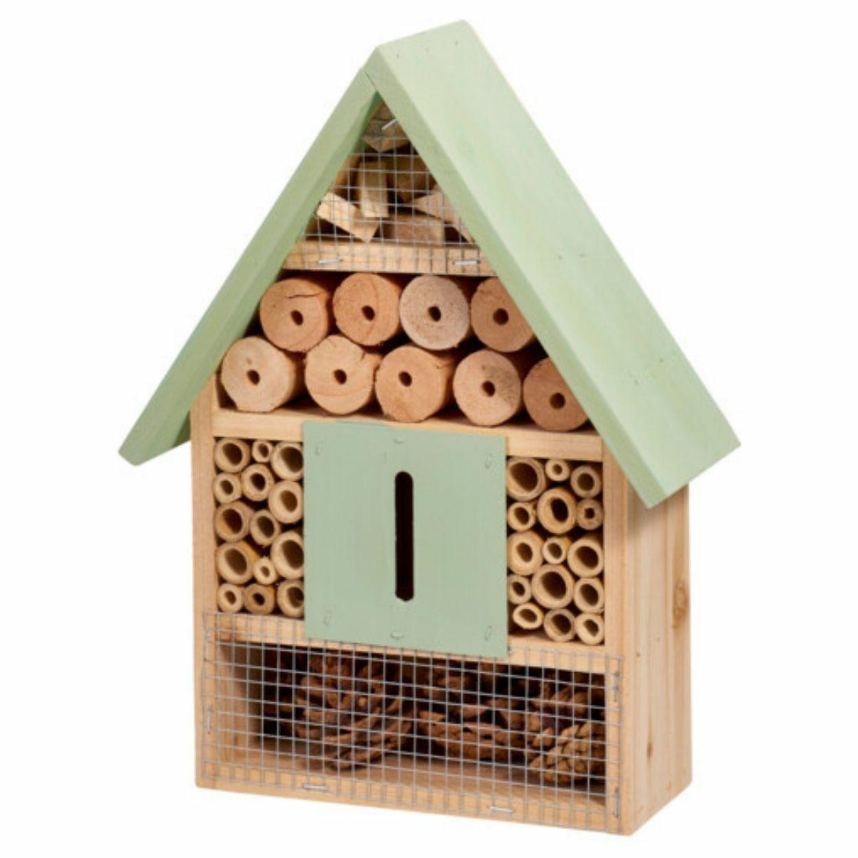 Hotel dla owadów drewniany Bee House Green zielony