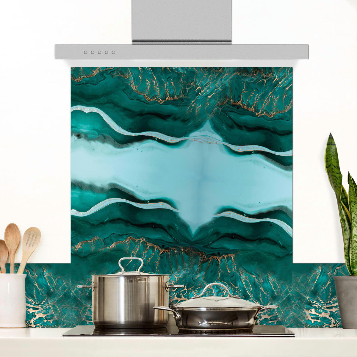 BRUT - Crédence cuisine Fond de hotte ALU L 60xH70cm Bleu indus