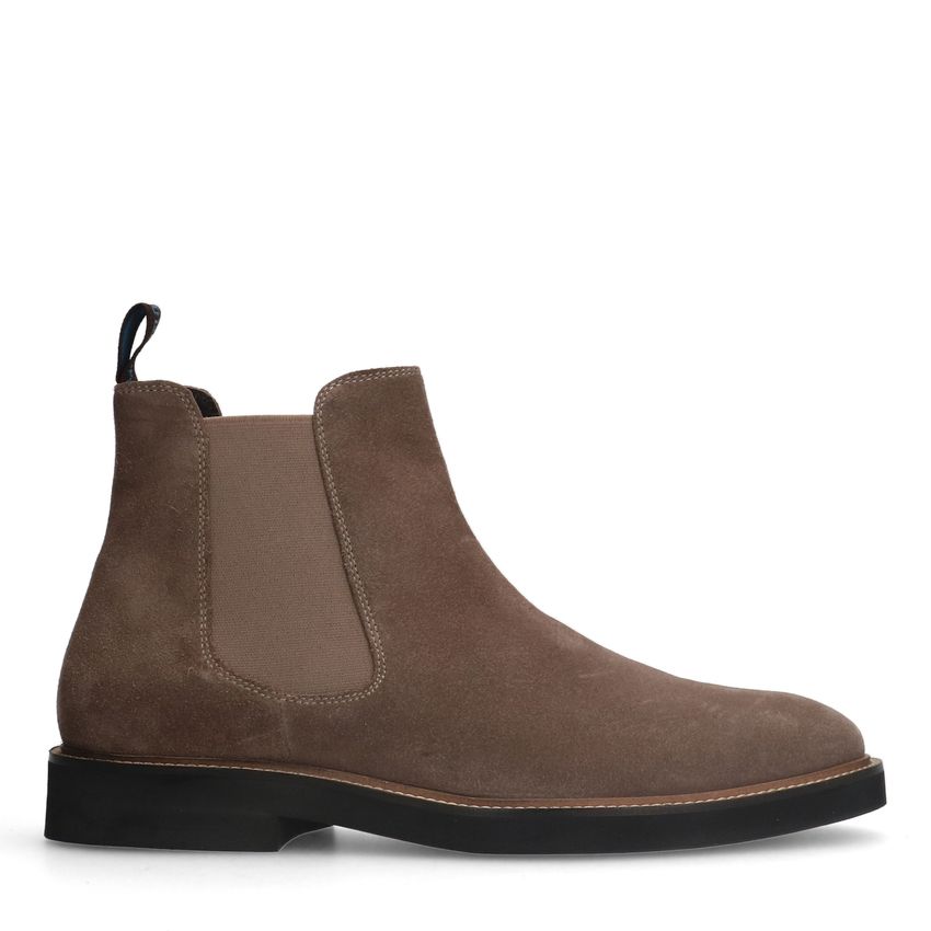 Manfield Beige suède chelsea boots