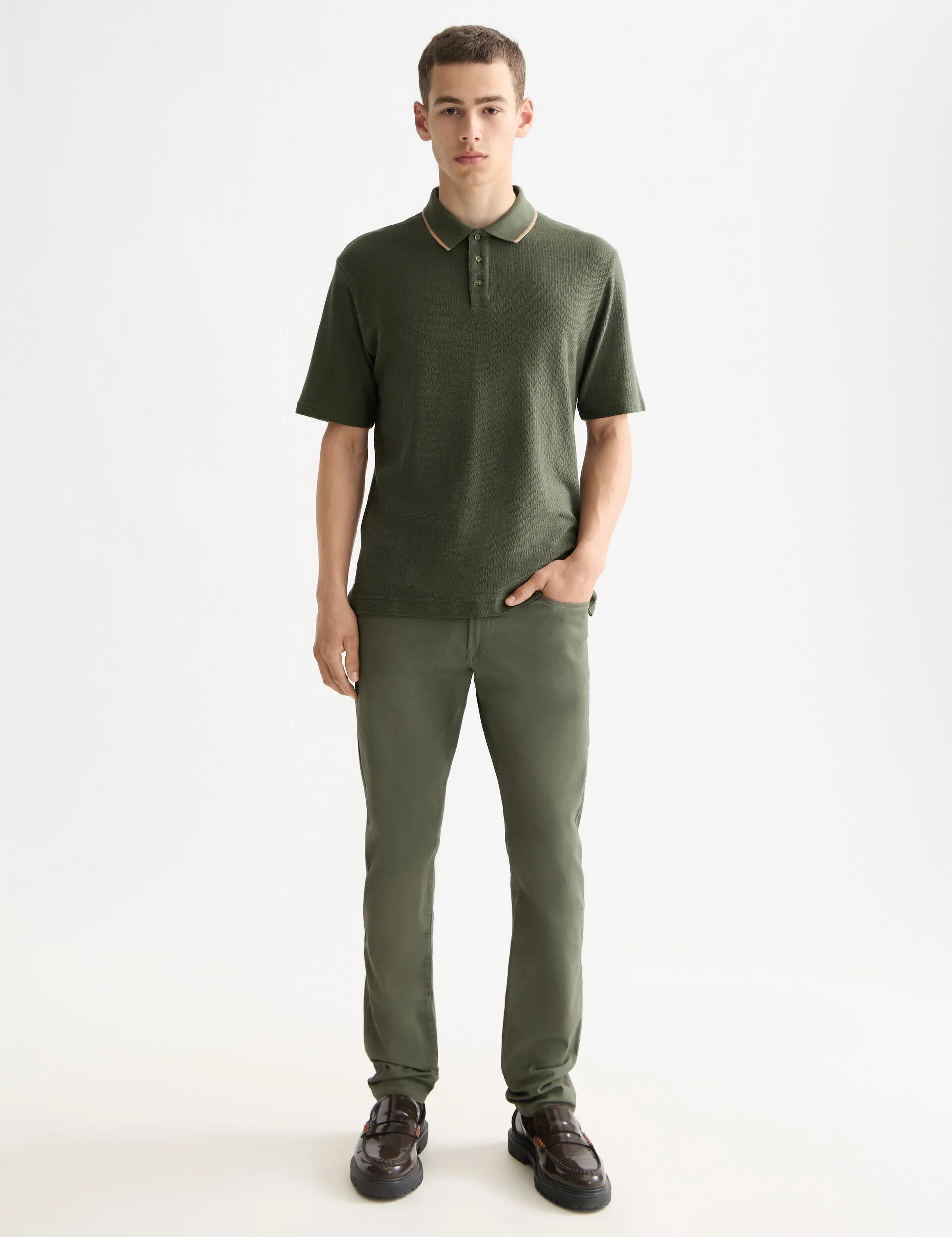 Structured relaxed fit polo