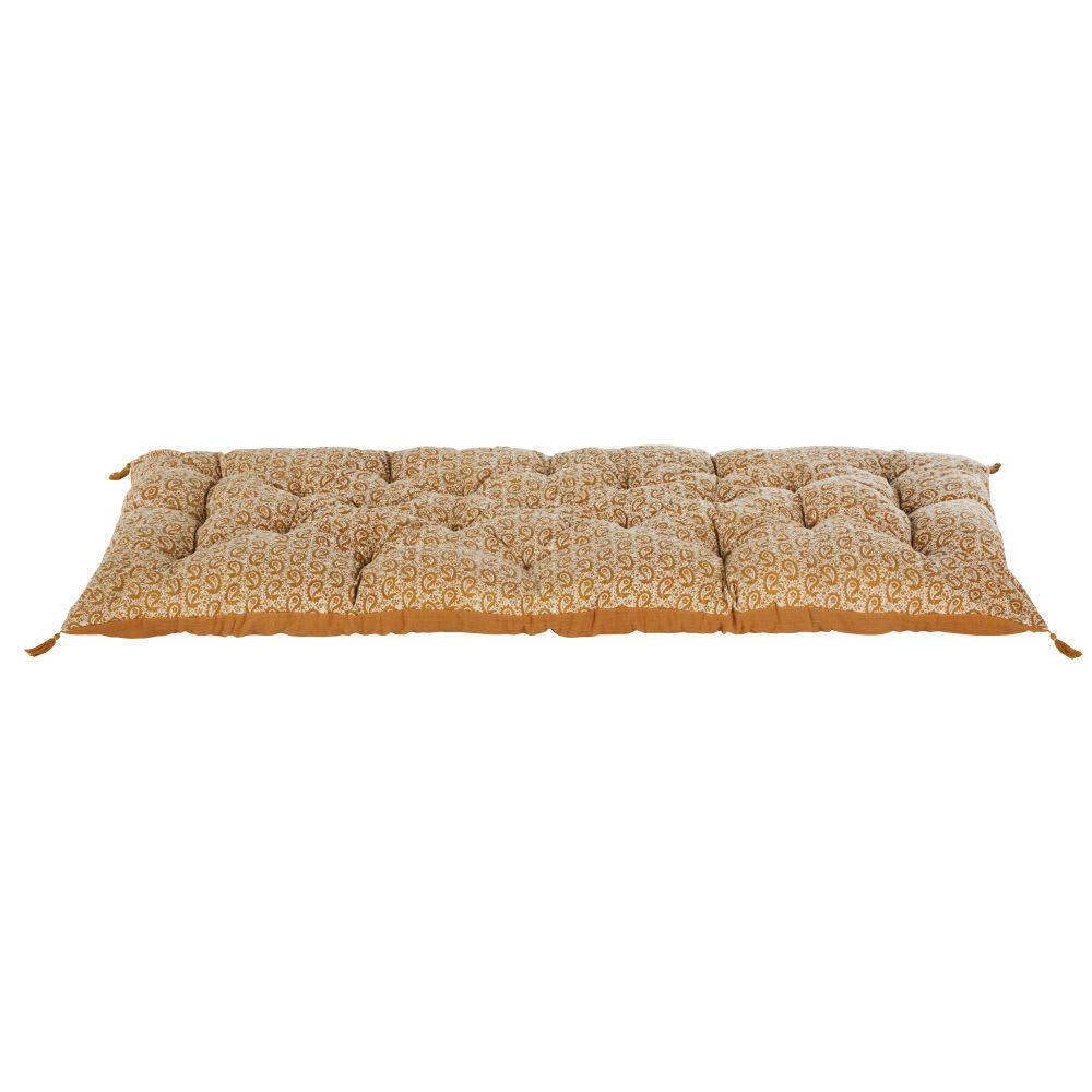 CASOLI - Matelas de sol en coton motifs jaune moutarde 90x190