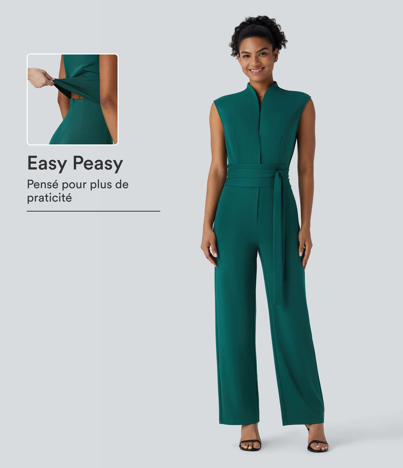 Combinaison de travail ceinturée sans manches avec poches - Édition Easy Peasy