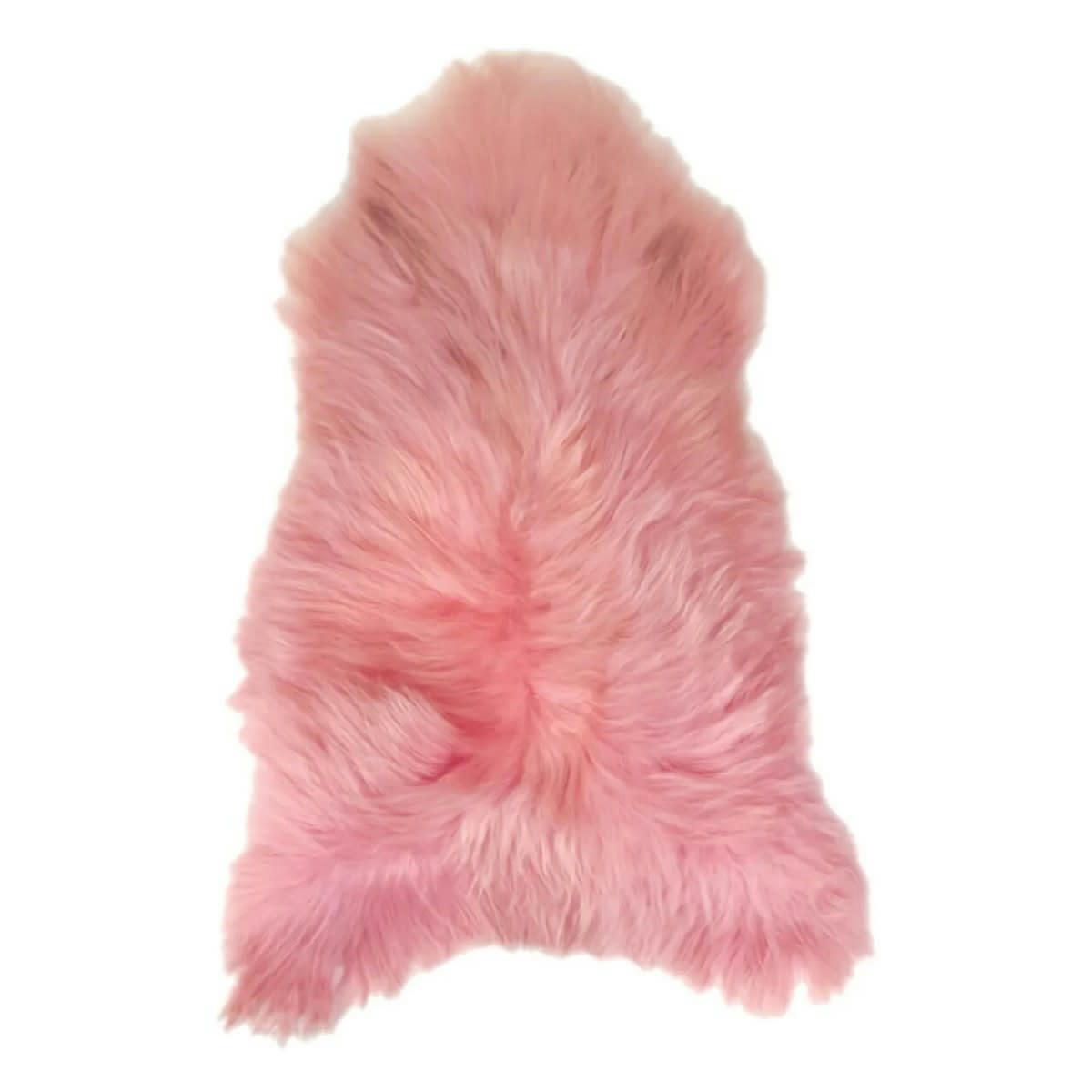 - Tapis en peau de mouton rose