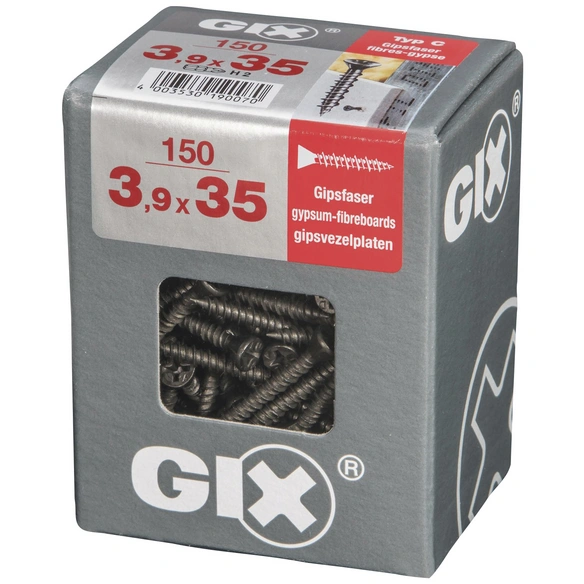 Gipsfaserschraube, 3,9 mm, Stahl, 150 Stk., GIX C 3,9x35 L