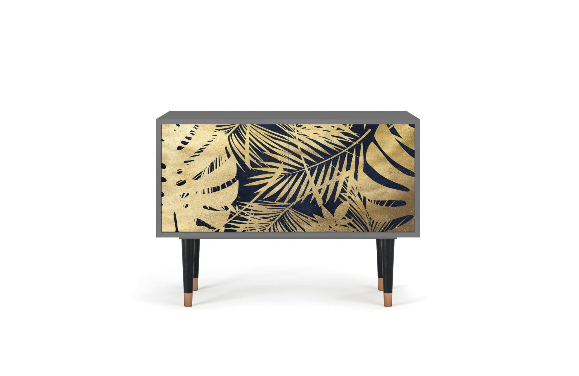 JUNGLE VIBES - Buffet bas  bleu et jaune 2 portes L 94 cm