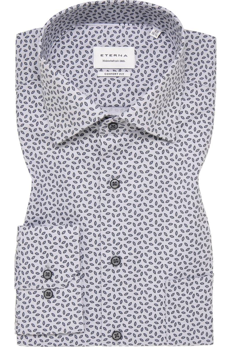 ETERNA Comfort Fit Hemd silber, Bedruckt
