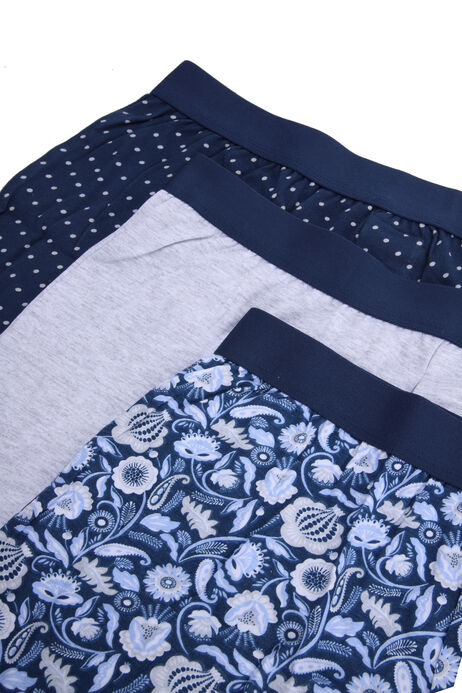 Mens 3pk Navy Paisley Loosefit Boxers