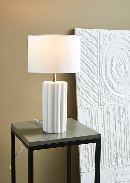 Lampa stołowa Column ceramiczna biała