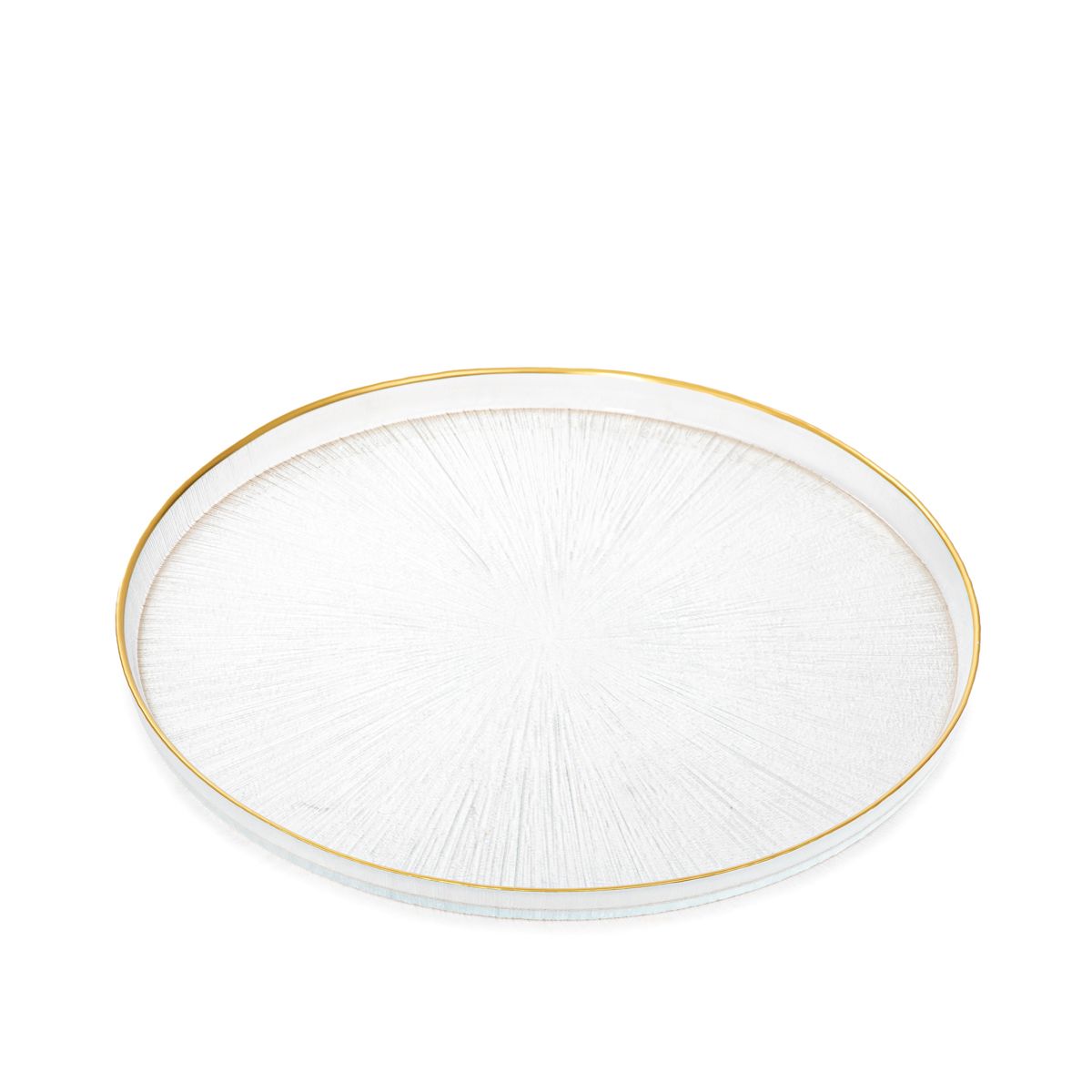 Talerz MONZE obiadowy ze złotą obwódką 28 cm