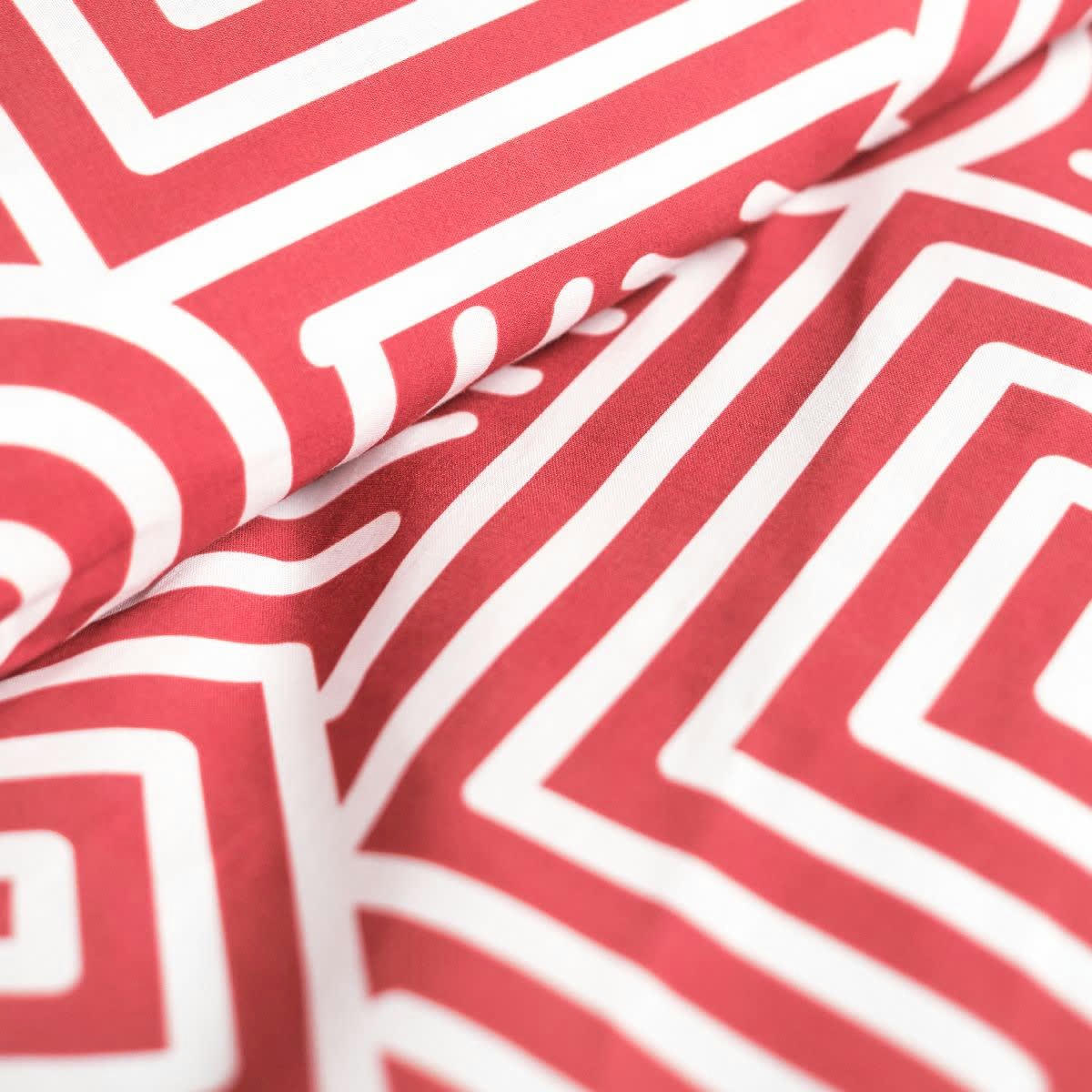 - Parure de lit en Polyester Rouge 220x240 cm