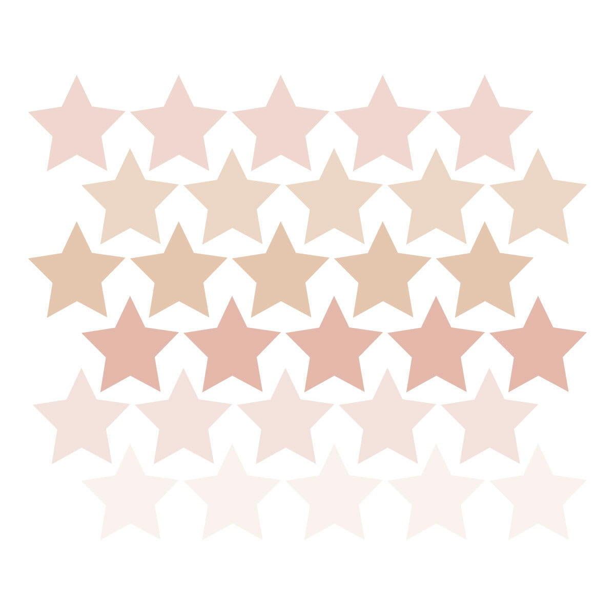 STARS1 - Stickers mureaux en vinyle étoiles rose et beige