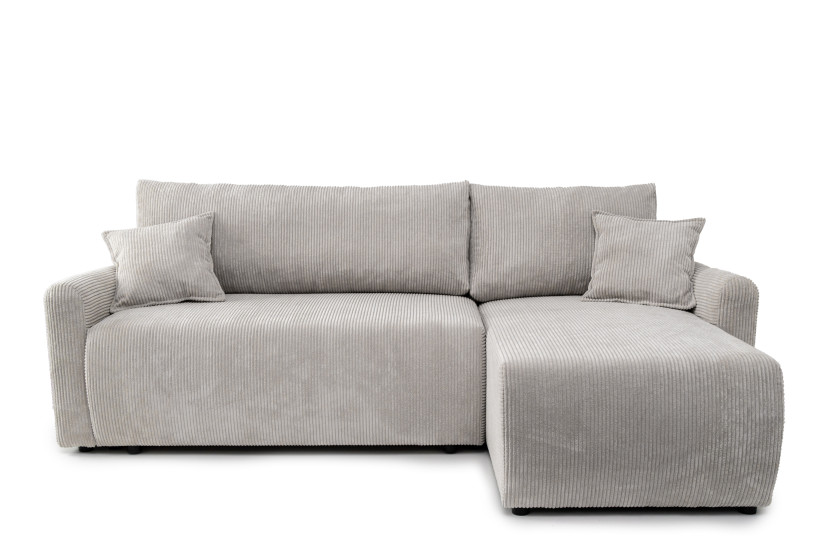 Kompaktowy narożnik Como 235x150 PRAWY szary